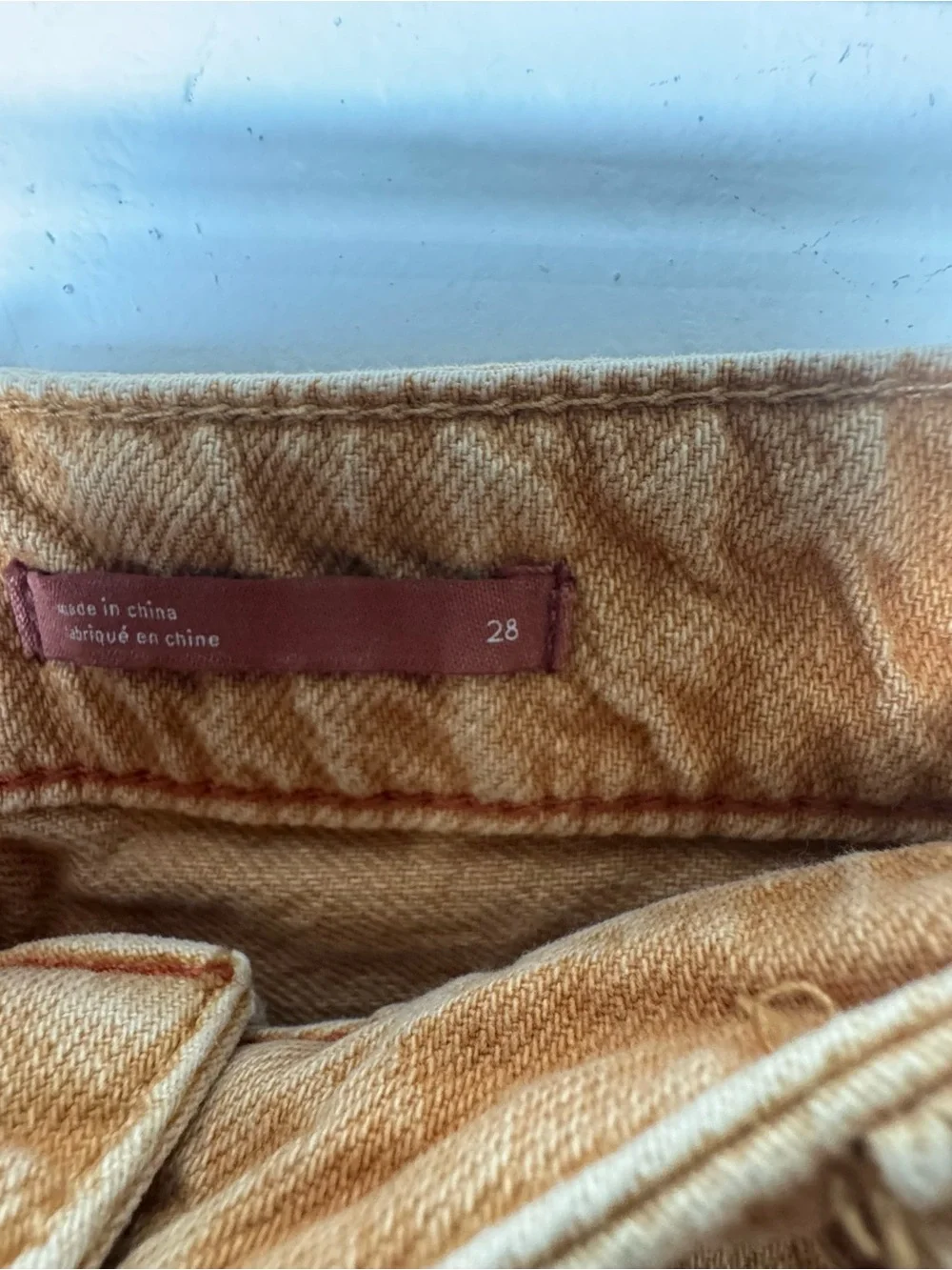 Anthropologie Pilcro‎ Ultra High Rise Ochre Shorts Size 28 Frayed Hem Cut offs